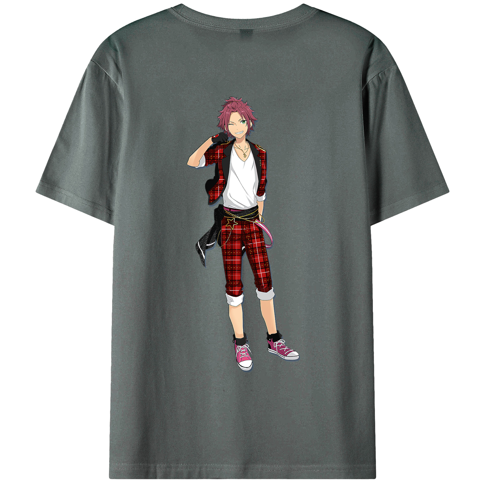 （画像用） あんさんぶるスターズ! Ensemble Stars 綿100％ メンズ半袖Tシャツ（バックプリント） 通気性